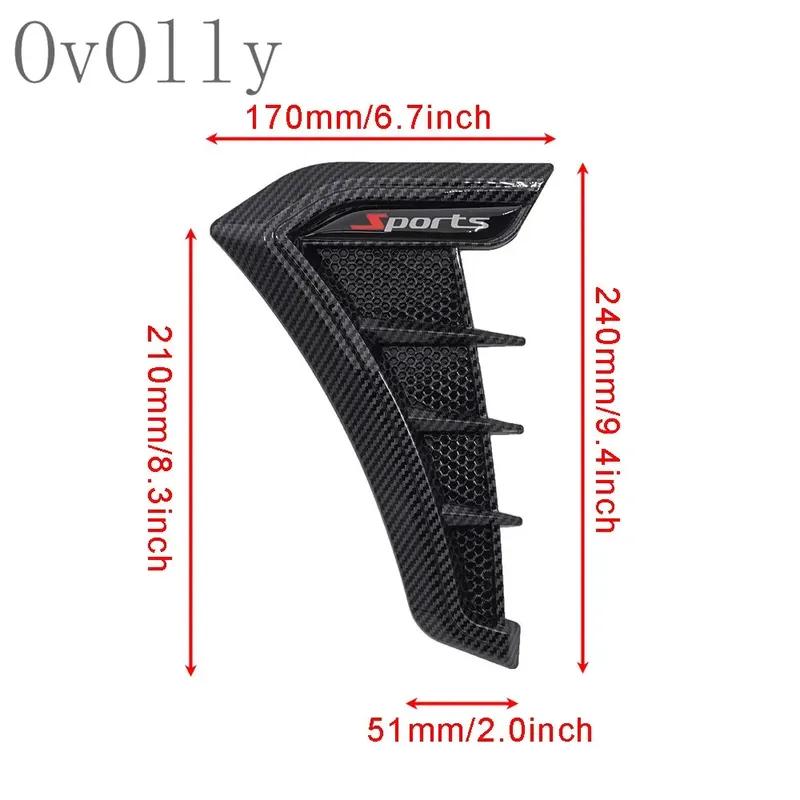 Vent Cover Fender Hood Air Flow Intake Trim Car Side Exterior Accessories Wing Decals Ventilation Sticker Modified Styling 2pcs