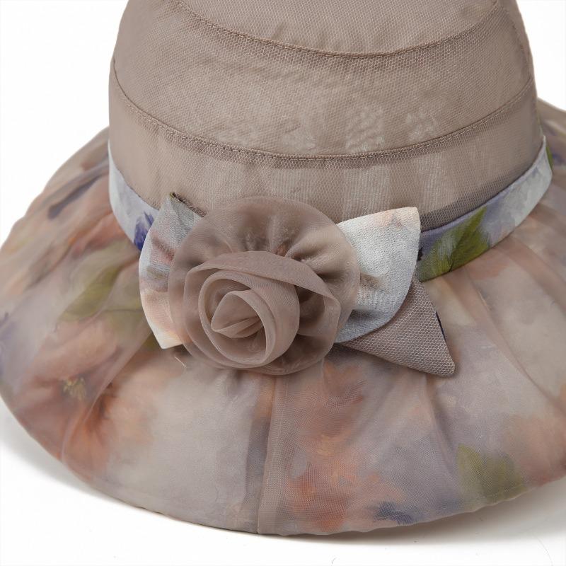 Summer fashionable and elegant sunscreen sun basin hat mesh breathable big eaves bucket hat outdoor sun hat children
