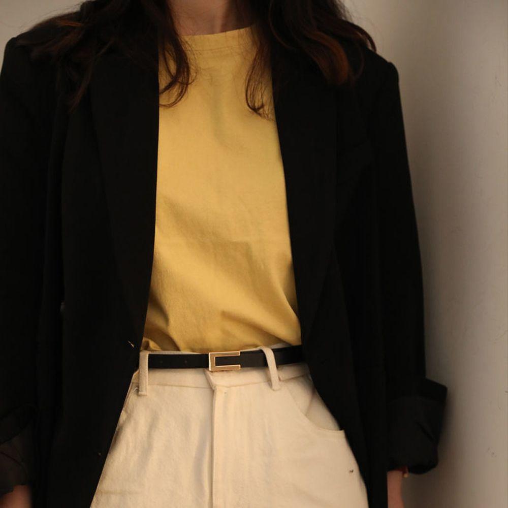 Waist Strap Female Vintage Trouser Dress Decoration Leather Belt Metal Buckle Thin Waistband