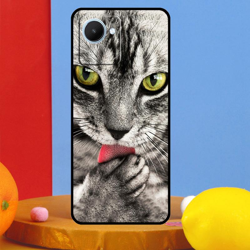 Black Cat Staring Eyes For Realme GT5 GT Neo 6 9 10 11 12 Pro Plus C21Y C25s C30 C31 C33 C35 C51 C53 C55 C67 Case