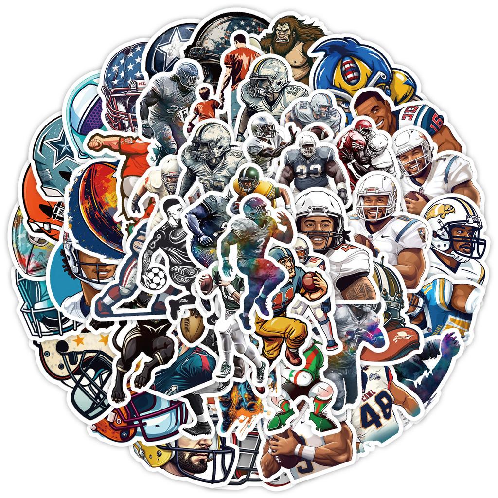 50 Rugby Sports Graffiti Stickers DIY Rugby Stickers Water Cup Hand Account Waterproof Decorative Stickers
