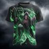 2025 Halloween Men's 3D Skull T Shirt Short Sleeve T shirt 3D Print Crew Neck Shirts Horror Party Tops Street Clothing Apparel
