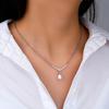 Korean Water Drop Pearl Pendant Necklaces Simple Design Elegant Silver Color Clavicle Chain For Women Trendy Party Jewelry Gifts