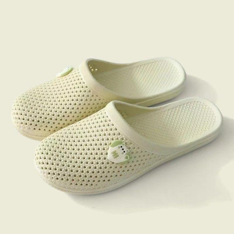 Summer new hole sandals flat bottom bag head slippers soft bottom non-slip indoor leisure bathroom mop