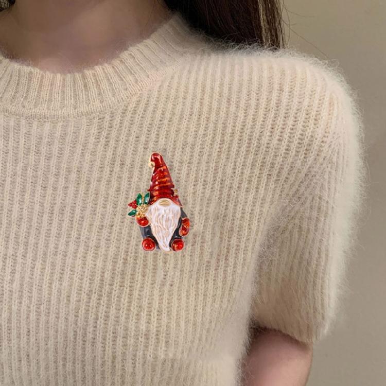 Broche de Noël pour Femmes Filles Strass Cristal Père Noël Broches de Noël