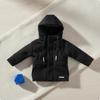 1/12 Maßstab Puppenjacke Reißverschluss vorne Reißverschluss Kapuzenpullover Kordelzug Kapuze Schwarz