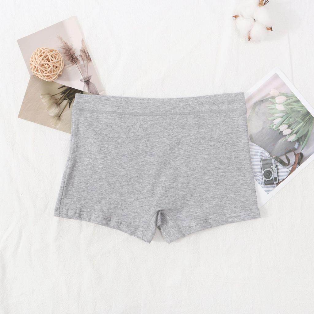 Candy Color Mid-Waist Cotton Boxer Briefs - Women's Solid Underwear