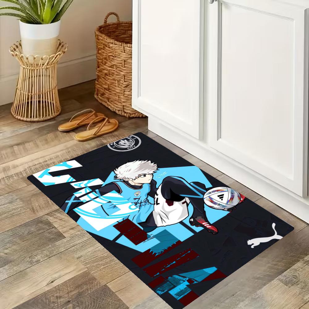 Manchester City Kitchen Floor Mat Long Strip Mat Antislip Machine Washable Suitable For Bathrooms Laundries Home Decoration Carpets