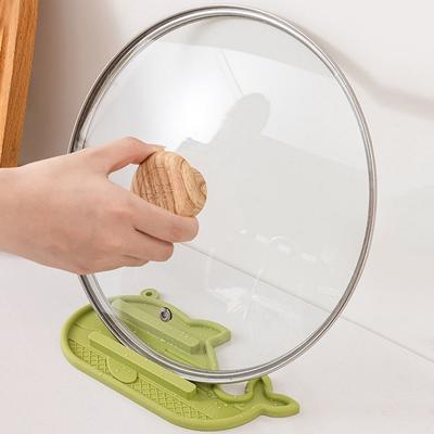 Tapete Lavável para Armazenamento de Tampa de Panela Protetor Multifuncional de Bancada Suporte de Silicone para Tampa de Panela Tapete Antiderrapante para Escorrer Torneira