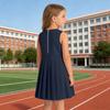 Girls' Pleated Jumper Dress - Preppy Sleeveless Frock