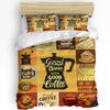 Coffee Poster Decals Black Bedding Set 3pcs Boys Girls Duvet Cover Pillowcase Kids Adult Quilt Cover Double Bed Set Home Textile