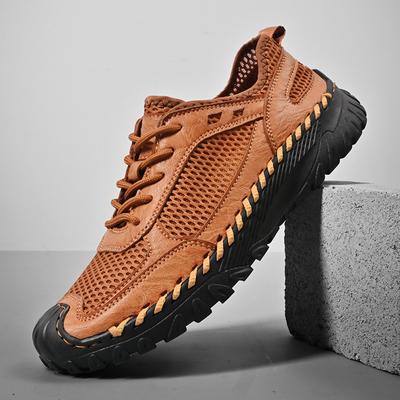 FashionHand-stitching Men Sandals Easy To Wear Man Mesh Shoes Outdoor Driving Footwear New Style Male Hiking Shoes Breathable Sneakers