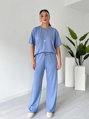 Women's European & American Fall Casual Two-Piece Set - Short-Sleeve Top & Long Pants