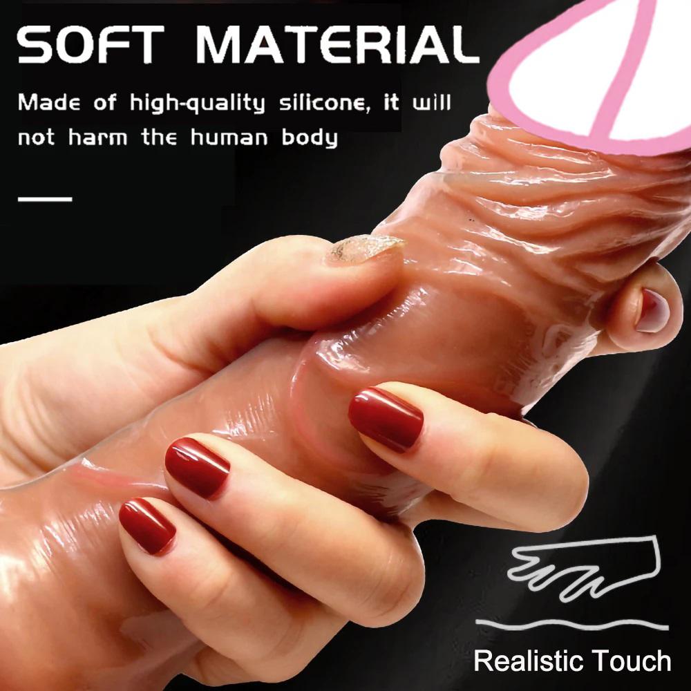 Realistic Dildo Vibrator for Women Sex Toys Heating Big Cock Remote Control Penis Telescopic Vibrators Anal Female Stimulator 18