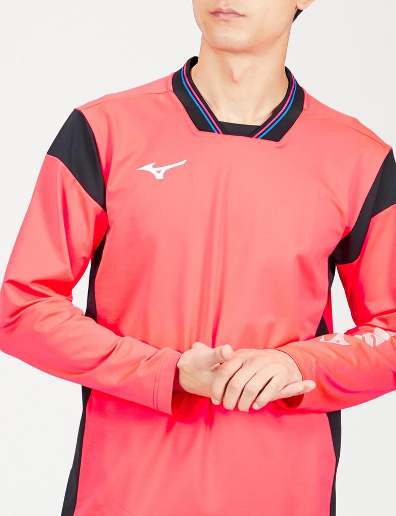 Mizuno Tennis Light Driven Pink X Black X Size L Sweatshirt, Moisture-Wicking, Quick-Drying, 62JC2511, Black,