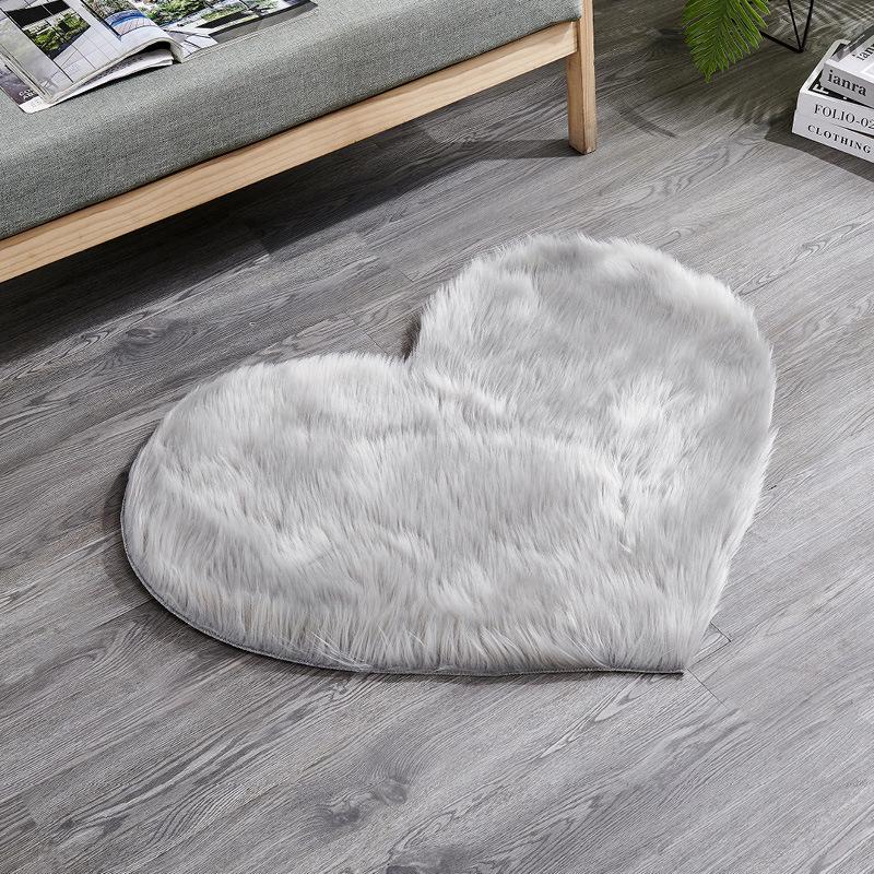 Washable Imitation Wool Plush Floor Mats for Bedroom