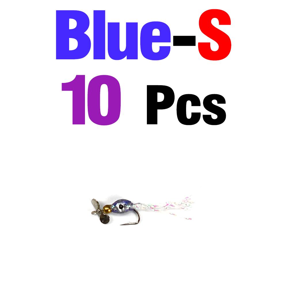 10Pcs Propeller Sequins Fly Bait Rotating Metal Spinner Lures for Fly Fishing Insect Lures Effective Trout And Bass Fishing Lure