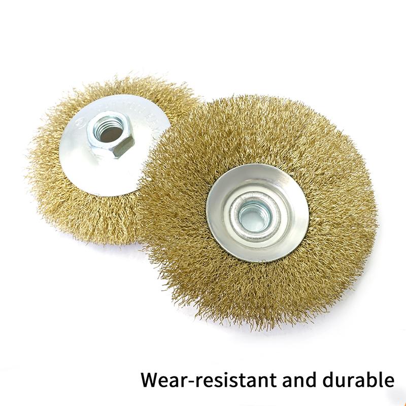100/115/125Mm Disc-Shaped Steel Wire Wheel For Angle Grinder Bench Grinder Rust Removal Polishing Cleaning Paints