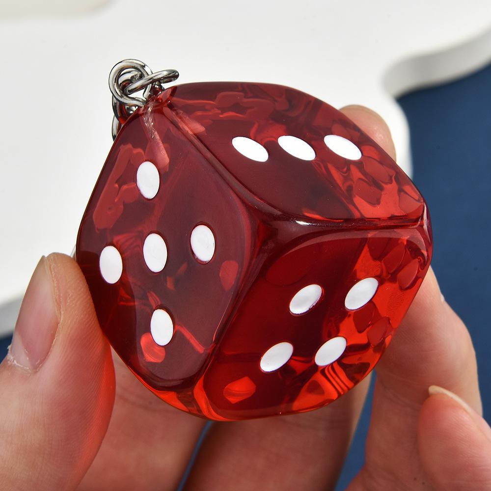 Female Trendy Personality Lucky Dice Keychain