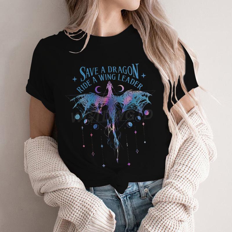 New Spring Onyx Storm Tshirt Women Short Sleeve Save A Dragon Ride A Wing Leader Basic Shirt Vintage Dragon Fashion Tshirt