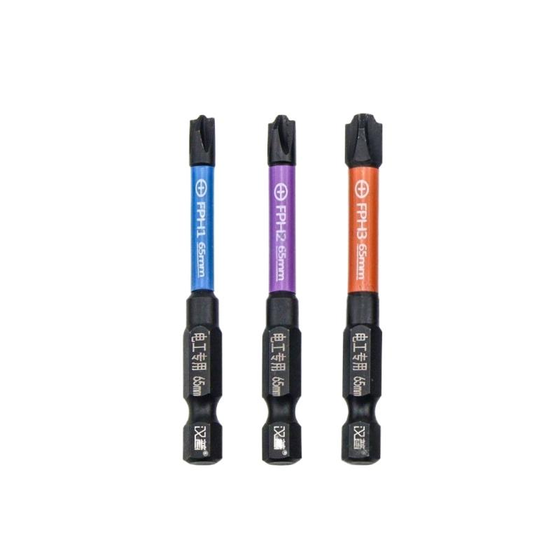 Professional Electrician Screwdriver 3pc Magnetic Driver Set High Hardness Alloys Steel Corrosion Resistant Black Phosphating Treatments
