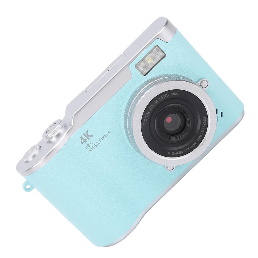 Digital Camera 4K 48MP 18x Zoom Auto   Anti Shake 2.4 Inch Screen Built in Fill Light Compact Students Camera for Daily Travel