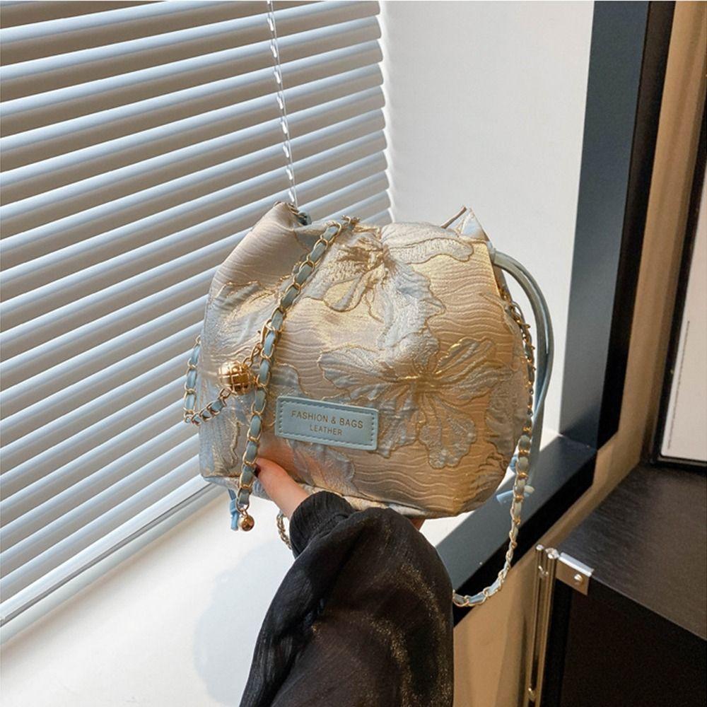 

Butterfly Flower Drawstring Bucket Bag Handbag Small Messenger Bag Outdoor Style B