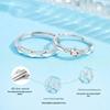 Love's Promise Platinum Gold Couple's Ring: 999 Sterling Silver Plated, Open Design with Entwined Threads and Simple Diamond Accents.
