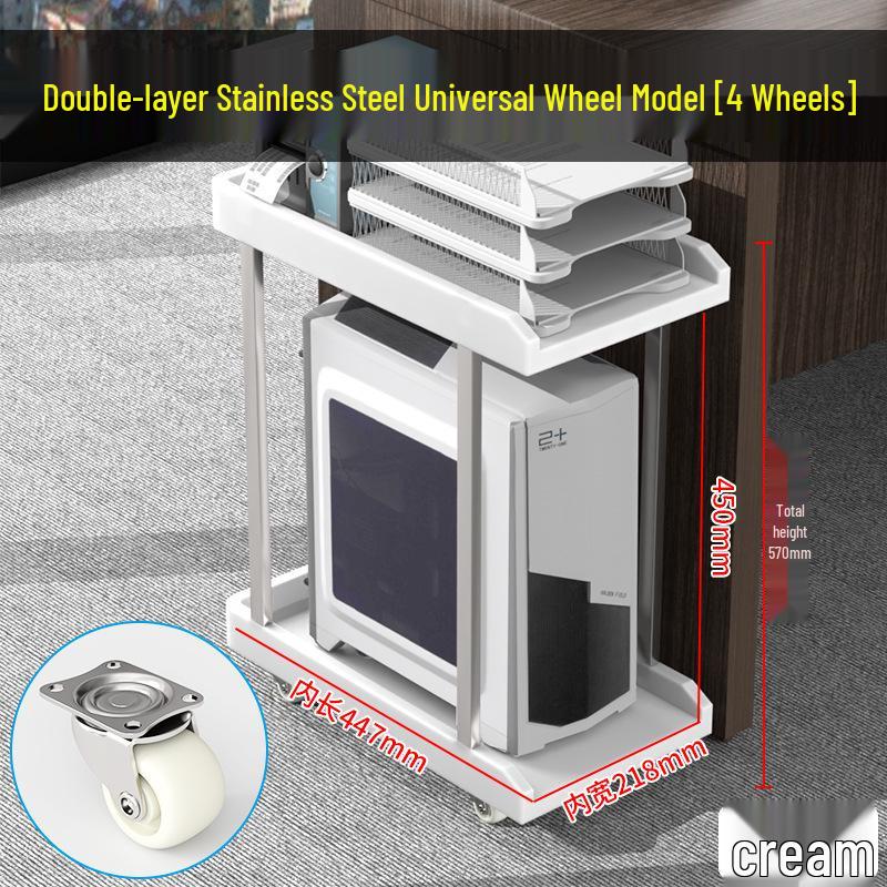 Double-Layer Desktop Computer Stand with Cooling and Storage