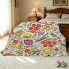 Soft Flannel Fleece Blanket, Vegetable Themed Machine Washable Cozy Warm Throw for Home Sofa, Office Nap, Christmas Halloween Use