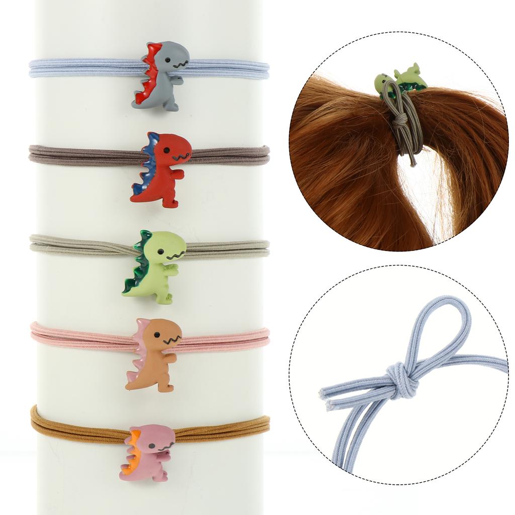 10 Pcs Dinosaur Tie Bands Cloth Accessories Girls Kids Teen Women Hair Care Styling Hair Band Travel School Party