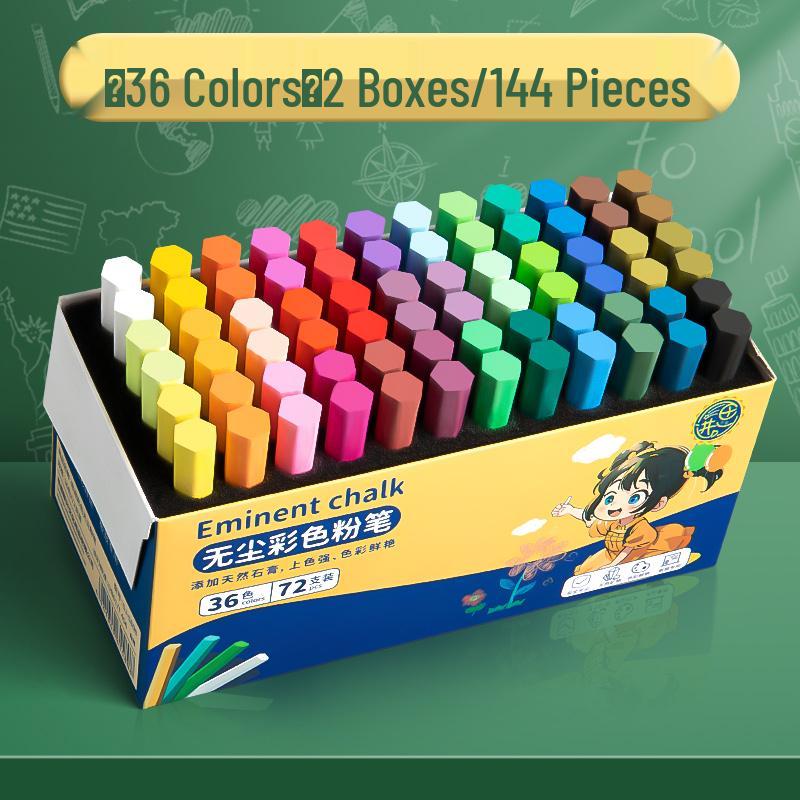 Dust-Free Bright Color Chalk for Kids - Keeps Hands Clean, Ideal for Teachers and Home Use.