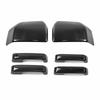 For Ford F150 2015- Raptor Rearview Side Mirror + Door Handle Cover Wing Cap Car Exterior Door Rear View Case Trim Sticker