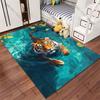 Tiger Swimming In Clear Water Carpet Yoga Living Room Room Decor Children's Crawling Mat Doormat Area Rug Games Mat