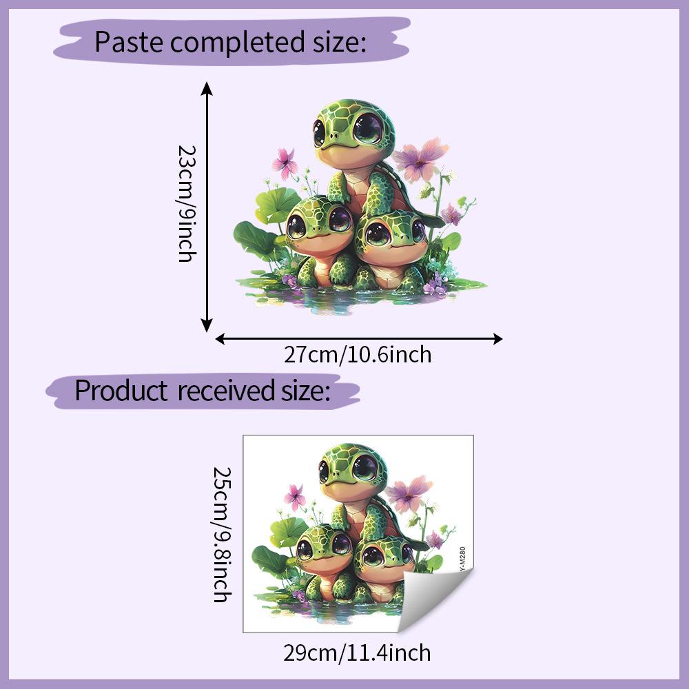 

Милая наклейка на стену с черепахой, самоклеящаяся, съемная, для спальни, гостиной, прихожей, общежития, домашний декор 25x29CM разноцветный