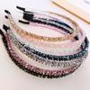 Crystal Beaded Headband for Women, Fashion Super Shiny Women Two Rows Black Crystal Beads Headband Girls Headwear Rhinestone Beaded Hair Band Hair