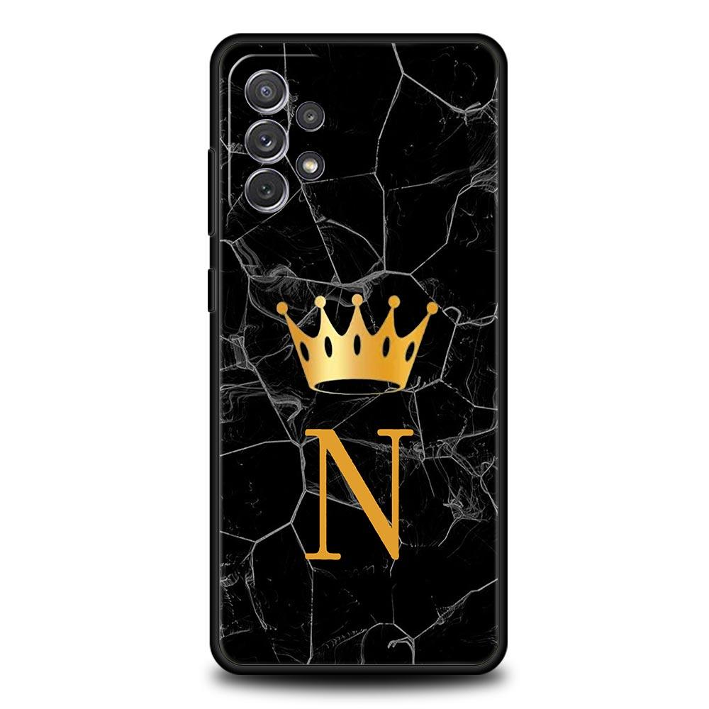 Crown Letter A Phone Case For Samsung Galaxy A17 A07 A55 A35 A25 A15 A05s A33 5G A31 A23 A21s A13 A41 A73 A53 A51 A71 A03s Cover