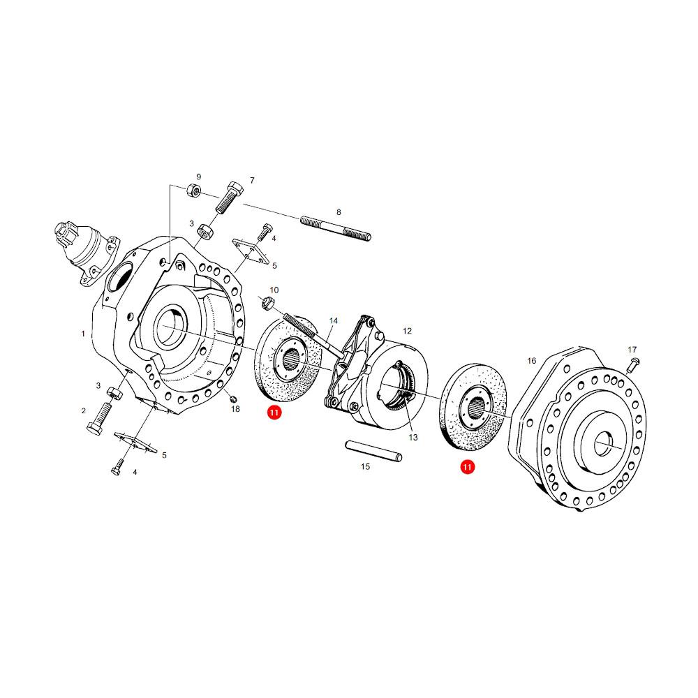 Foot brake disc for rear final drive Fendt F514100150010 Granit