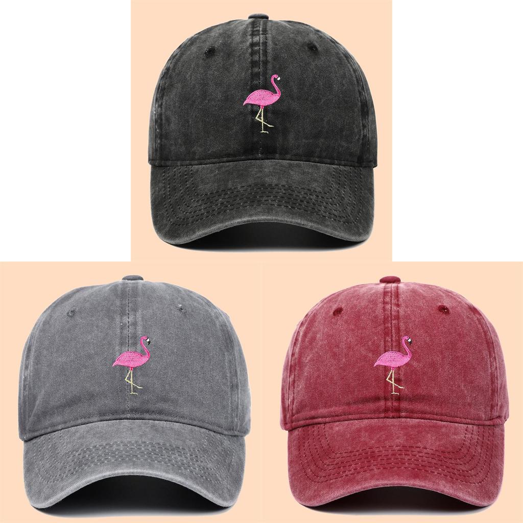 Fire Flamingo Embroidered Baseball Cap With Sun Protection For Outdoor Casual Wear