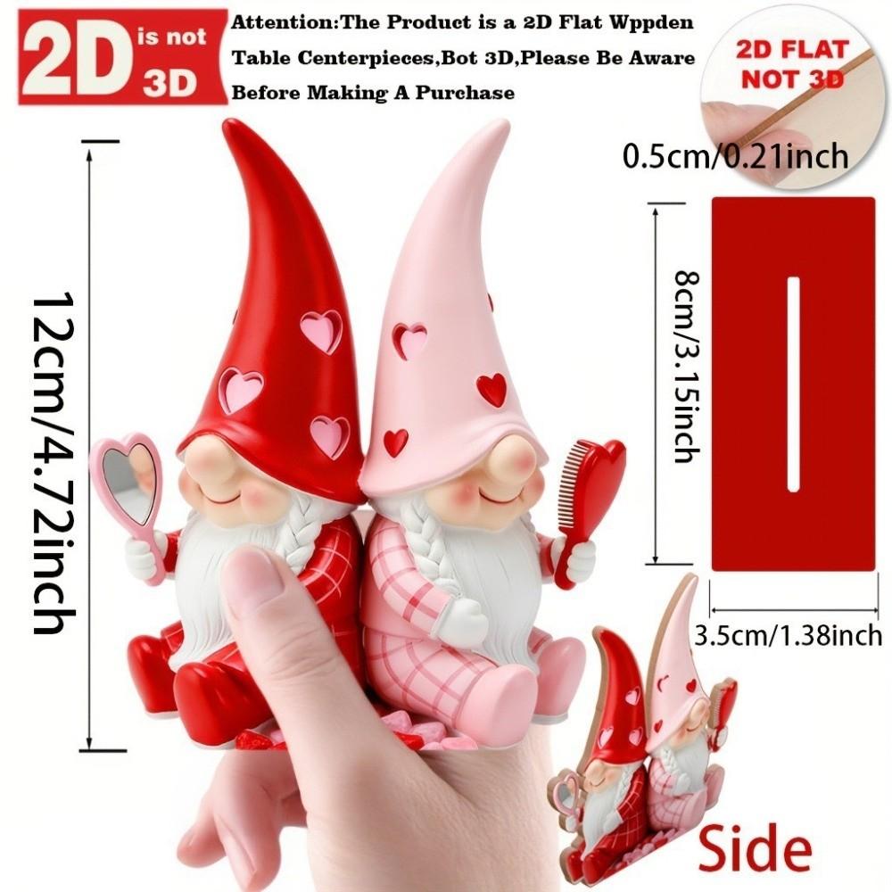 5D Valentine's Day Elf Ornament Wooden Valentine's Day Decoration Dwarf Elf Ornament  Home Decor