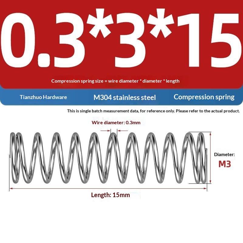 Spring Steel Pressure Return Spring Assortment 0.3/0.4mm Wire Dia 5-20mm Length for Hobbyist Craft Making Projects