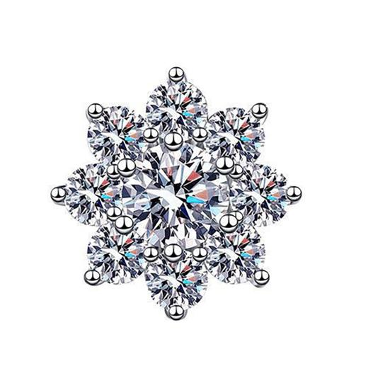 Women Sunflower Earrings One Carat Cubic Flower Shape Zirconia Studs Petal Design Sweet and Lively Jewelry for Daily Wear Dating Party Photoshoot