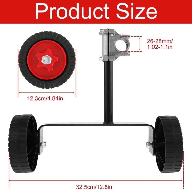 Lawn Mower Support Wheel Adjustable 26mm-28mm Portable String Trimmer Wheel