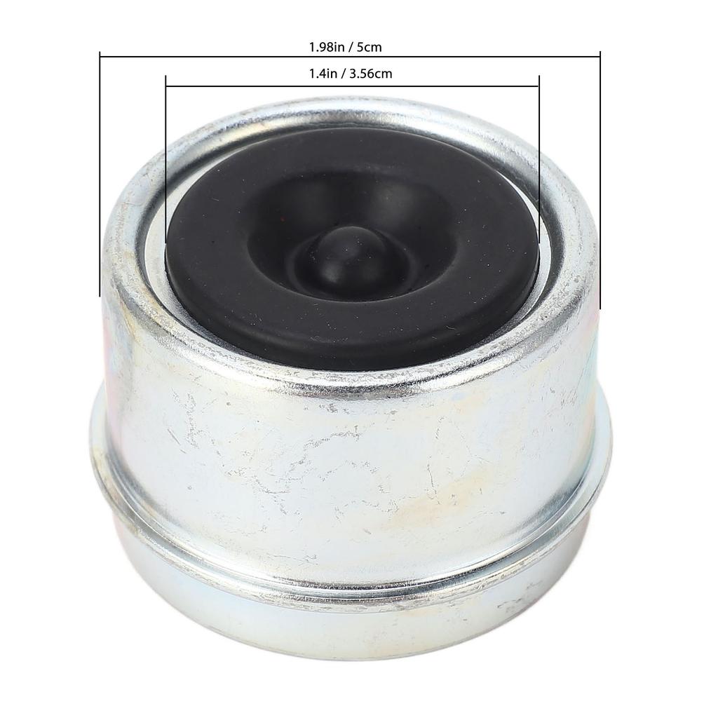 4pcs 1.98in Trailer Bearing Dust Cap Trailer Axle Oil Cap with Rubber Plugs for 2000 to 3500 Lbs Trailer Wheel Hubs