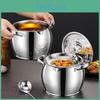 Bacon Stainless Grease Container Steel Oil Pot With Filter And Lid Dual Handle Lard Pot Kitchen