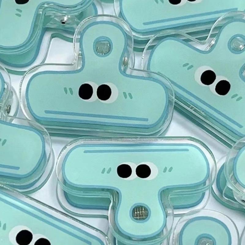 Cartoon Big Eye Acrylic Paper Clip Acrylic Paper Clamp for Food Bag Photo File Receipt Drawing Board Kitchen Office Use