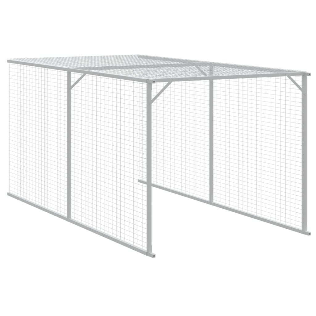 Chicken Coop with Run Anthracite 117 x 405 x 123 cm Galvanized Steel