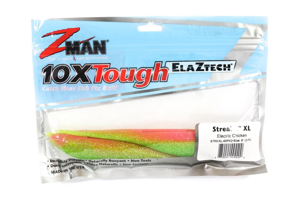 Leurre Souple Zman StreakZ XL 8 Pouces – Glow (fluo) – 2 Pièces – Neuf
