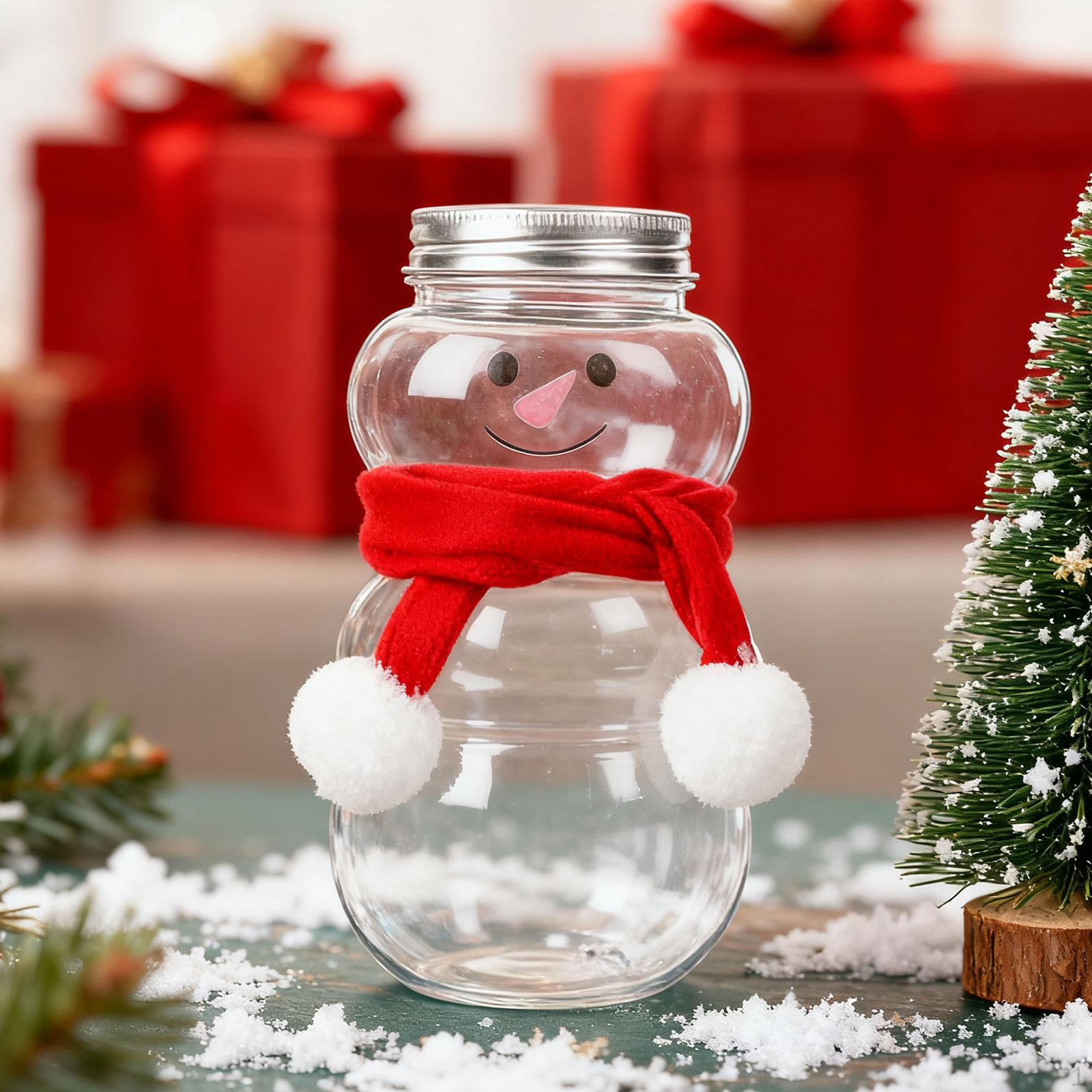 

8 Pieces Christmas Juice Bottle Snowman Drinking Jug Candy Containers Water Bottles for Milk Red