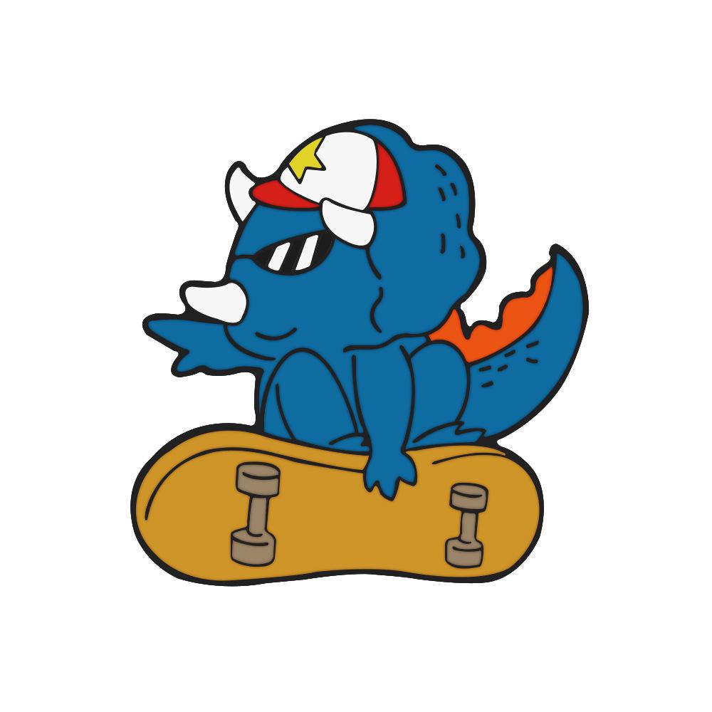 Adorable Kawaii Dinosaur Cartoon Brooch: Soft Animal Badge, Student Bag Pendant Ornament